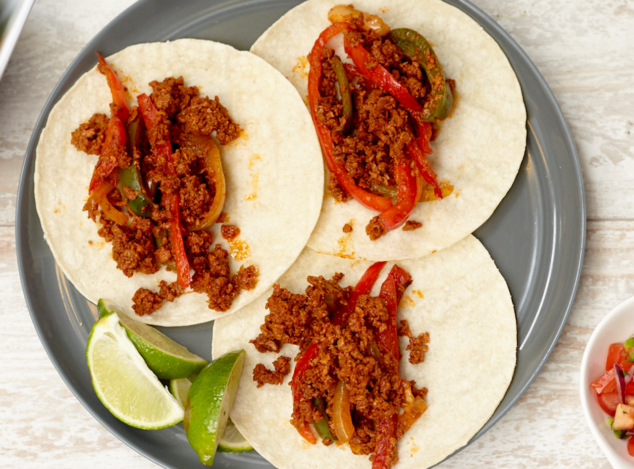 Appetizer Taco with Soyrizo and Veggies by Chef Frankie Morales - Cocina