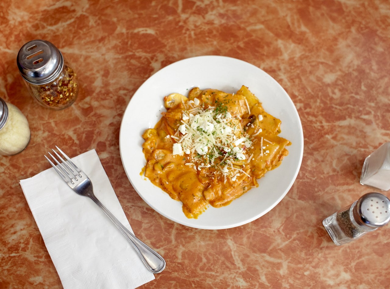 DEPRECATED Ravioli with Salmon, Mushrooms and Marinara Sauce by Chef Amir Razzaghi