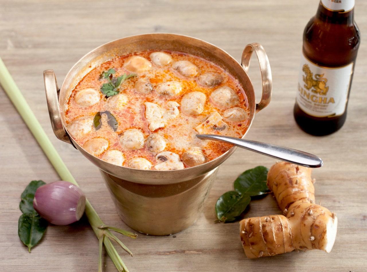 Tom Yum Soup with Chicken by Chef Pik Kookarinrat