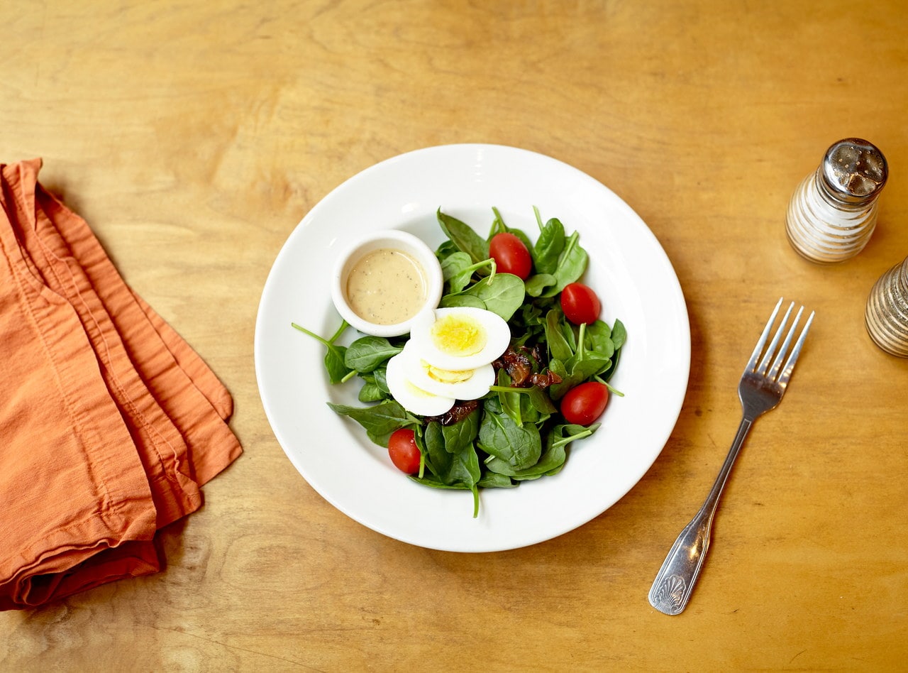 Spinach Salad with Sliced Egg by Derek Shankland