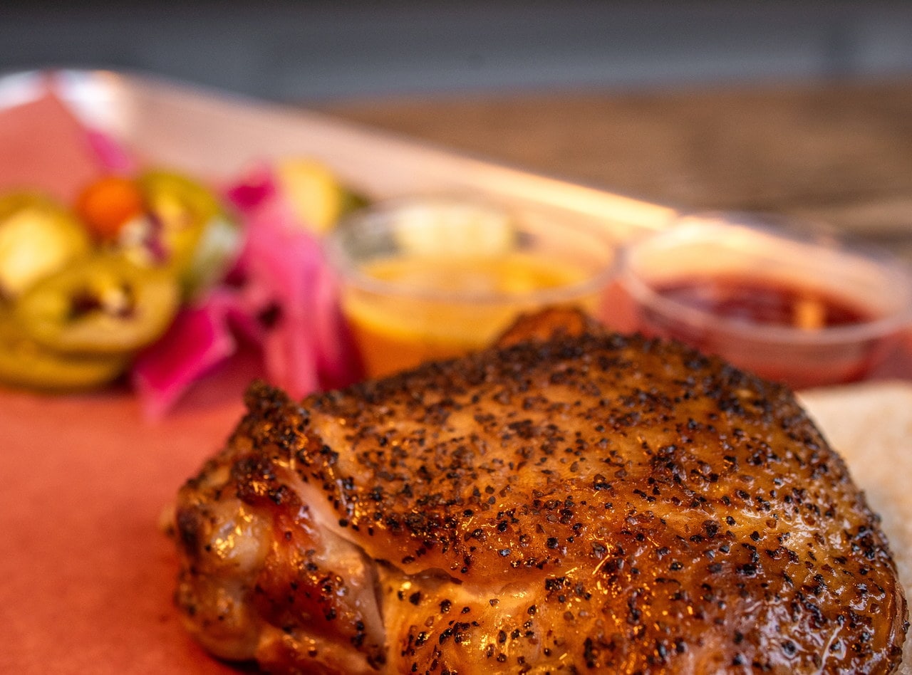 Dairy Free Smoked Chicken Thigh Plate by Chef Onur Gulbay