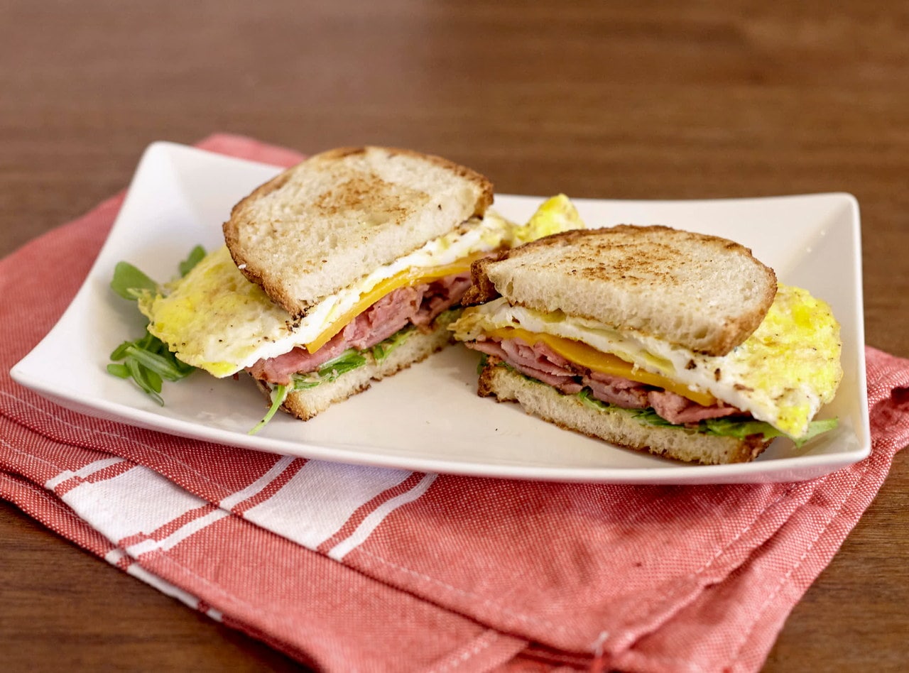 Ham, Cheddar and Egg Breakfast Sandwich Boxed Lunch by Chef Lilly Gjekmarkaj