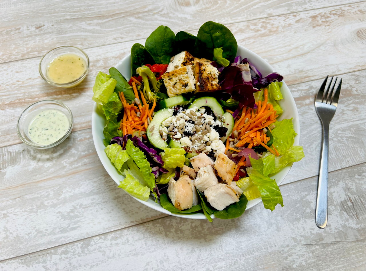 American Salad Bar with Grilled Chicken by Ripe Catering