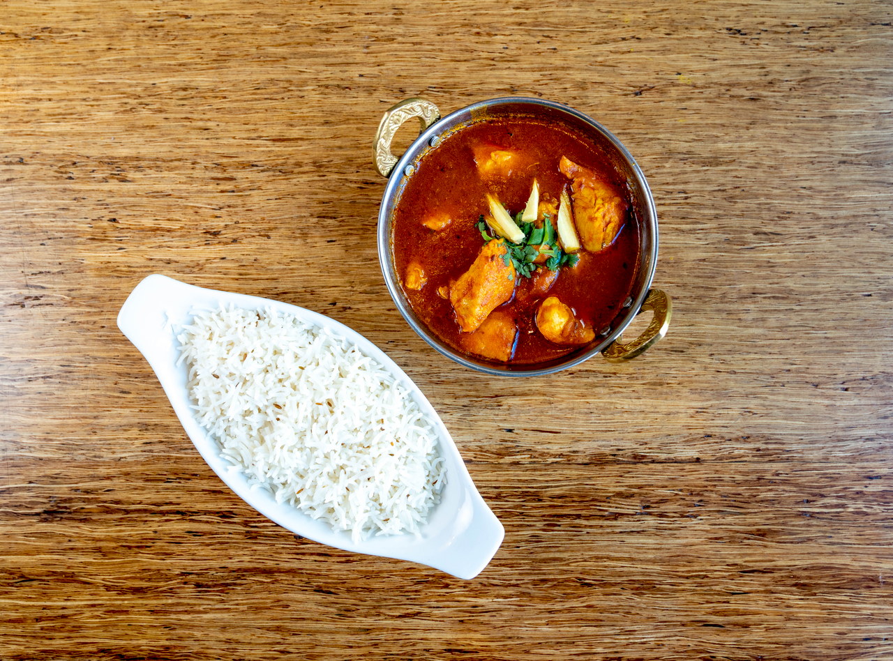 Chicken Mango Curry Plate by Chef Sukhchain Singh