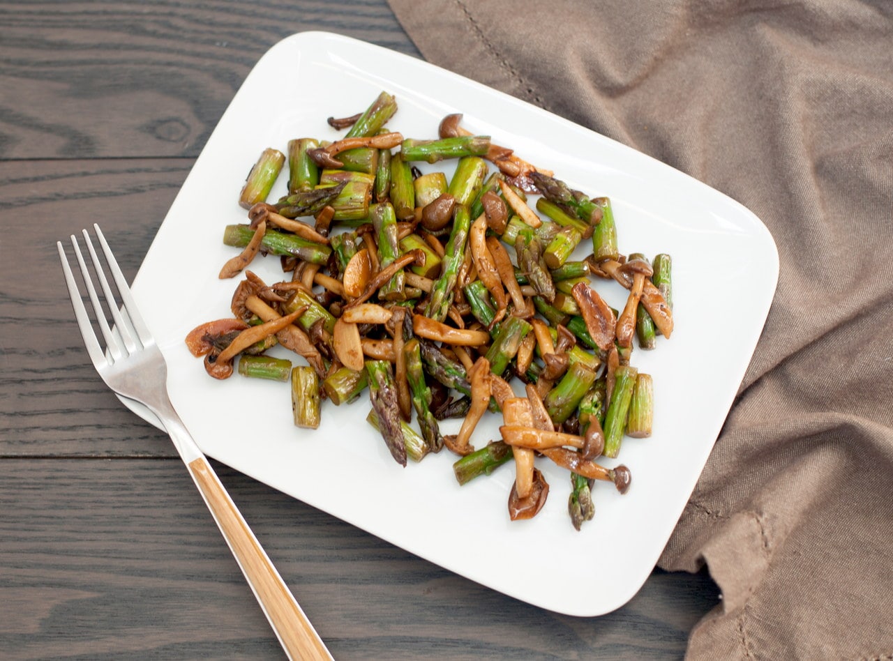 Soy Buttered Asparagus and Mushrooms by Chef Steve Shafer