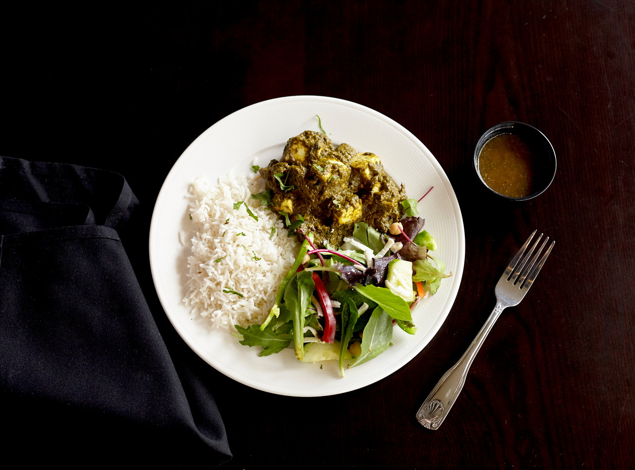 Palak Paneer Boxed Lunch with Naan by Chef Nitin Panchal