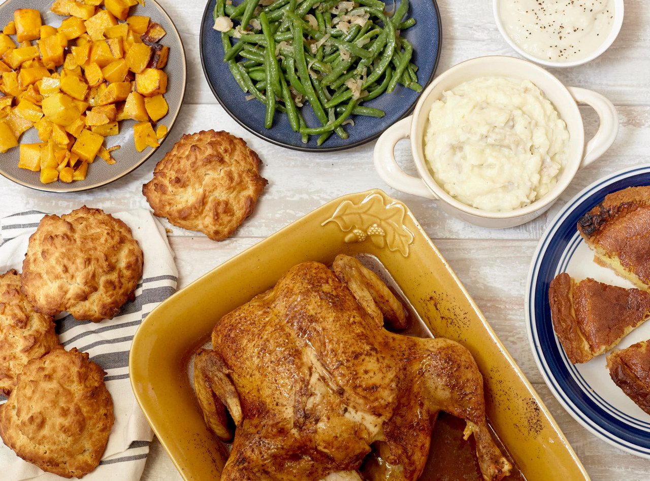 Southern Thanksgiving Roast Chicken Dinner for 4 by Chef Katie Cox