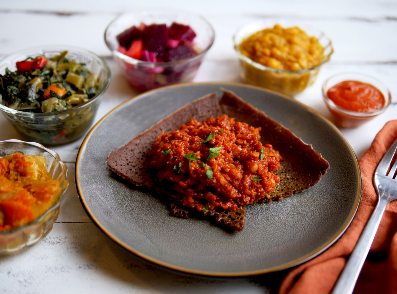 Ethiopian Red Lentil Platter by Chef Mulu Abate