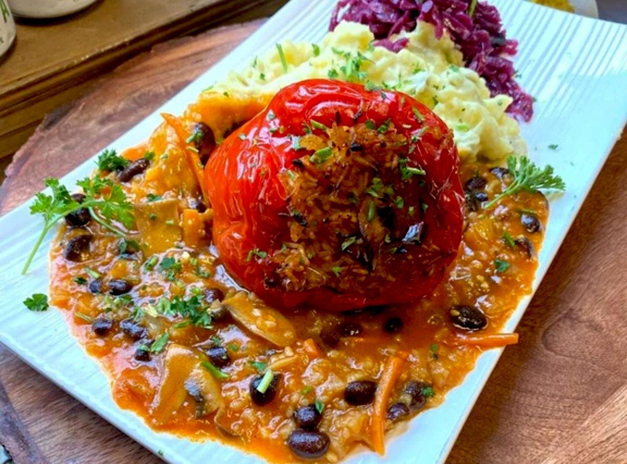 Vegan Stuffed Pepper Plate by Chef Selma (Ramic) Mansell