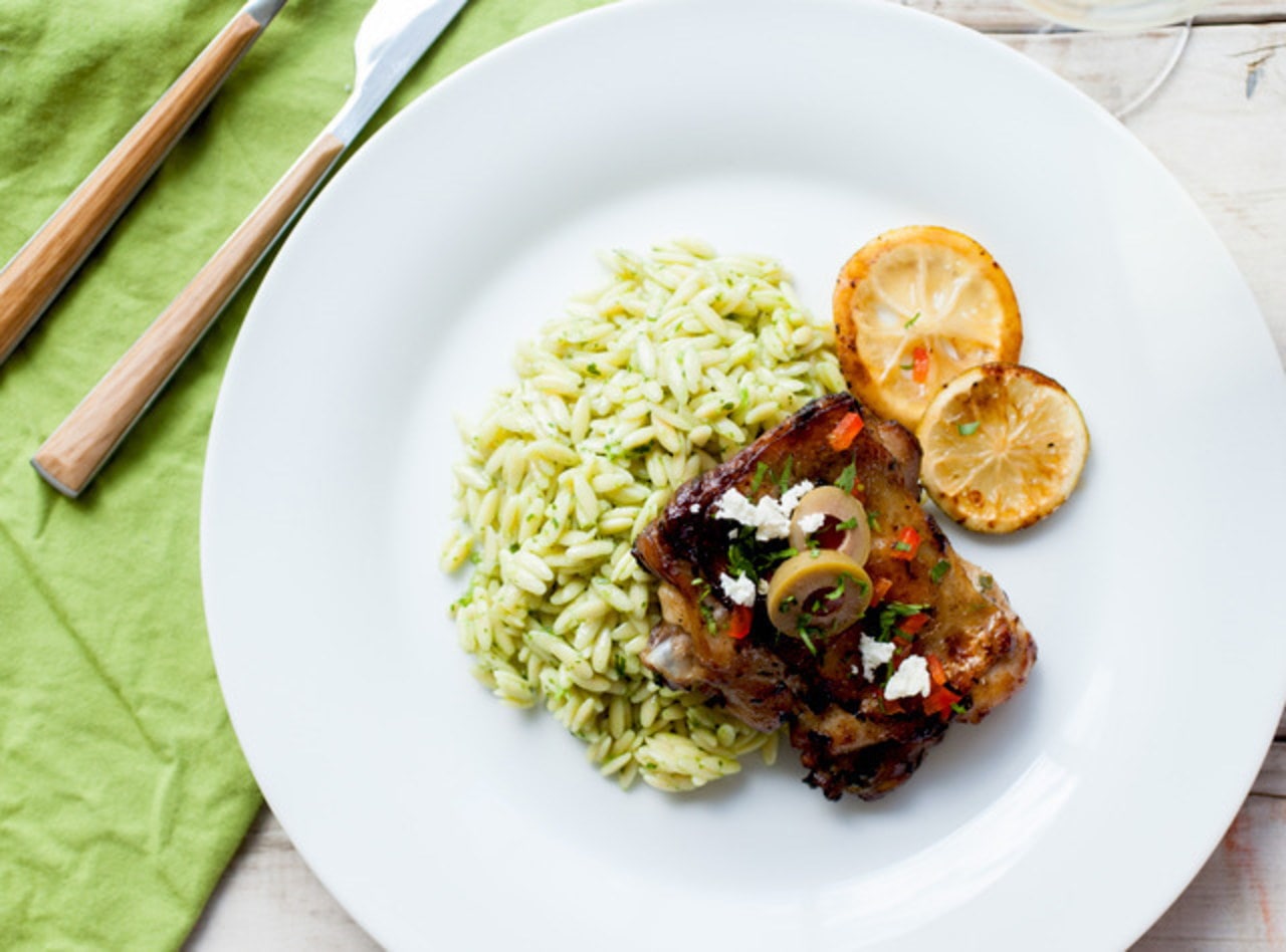 Skillet Roasted Chicken with Orzo Pasta by Chef Prakash Niroula