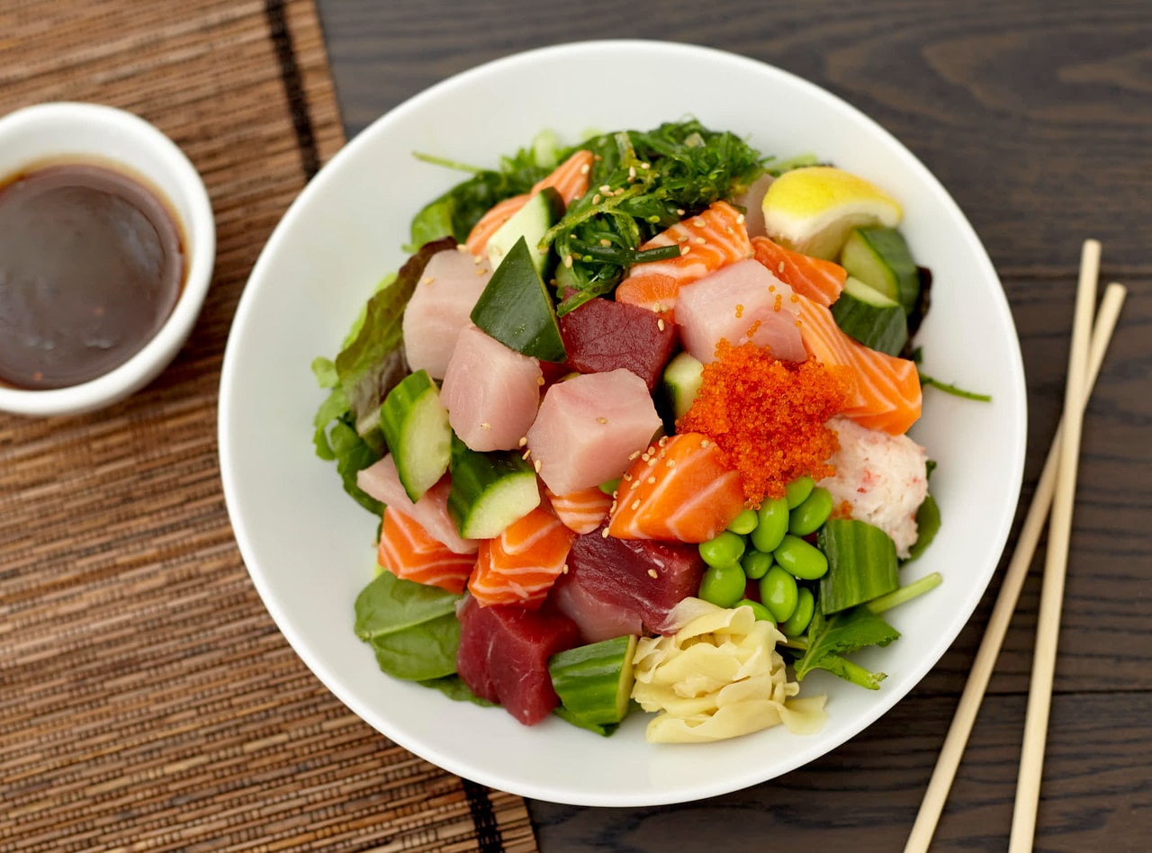 Sashimi Salad with Hawaiian Vinaigrette by Chef Hideaki Taneda