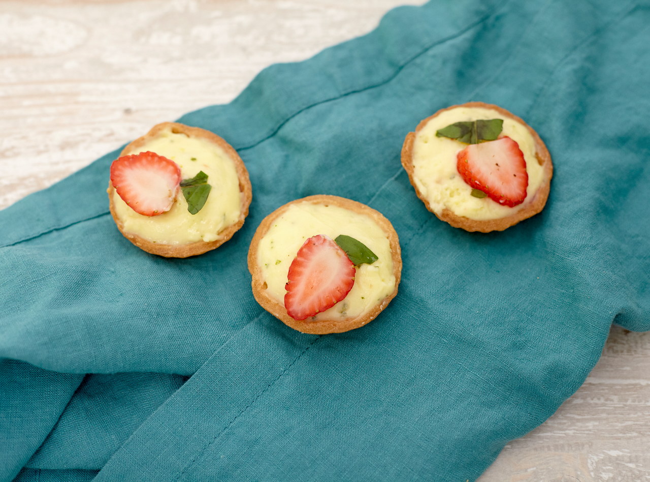 Mini Lemon-Basil Custard Tart by Chef Aly Anderson